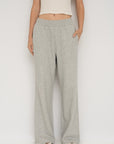 French Terry Wide Leg Pants - Grey Marle
