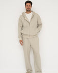 Organic Cotton Straight Leg Sweat Pants - Grey