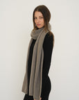 Cashmere Wool Long Cardigan Scarf - Walnut Marle