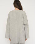 French Terry Cotton Blend Jacket - Grey Marle