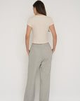 French Terry Wide Leg Pants - Grey Marle