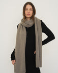 Cashmere Wool Long Cardigan Scarf - Walnut Marle