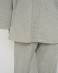 French Terry Cotton Blend Jacket - Grey Marle