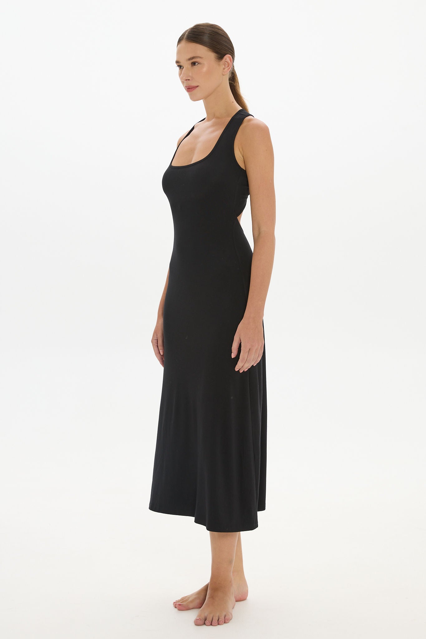 slim fit dress slacks Mini Dress with Cross Strap Back – Haute & Rebellious main image 1
