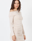 Como Off-Shoulder Drape Top - Beige
