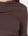 Haut drapé à manches longues - Beige
