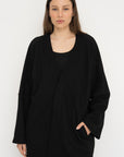 French Terry Cotton Blend Jacket - Black