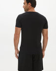 Fitted V-Neck T-Shirt - Black