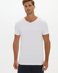Fitted V-Neck T-Shirt - White