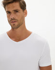 Fitted V-Neck T-Shirt - White