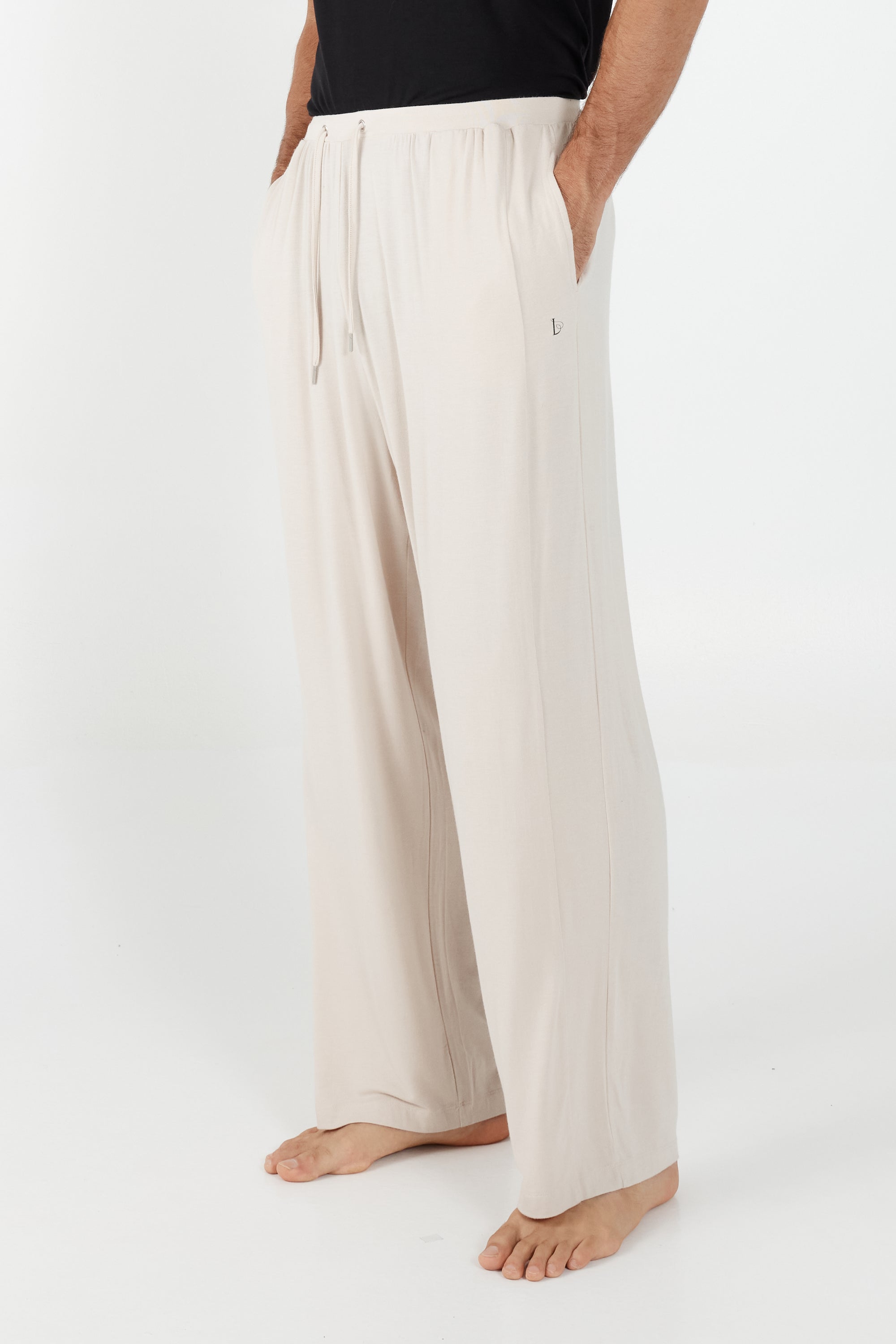Pantalon long à cordon de serrage - Beige