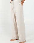 Pantalon long à cordon de serrage - Beige