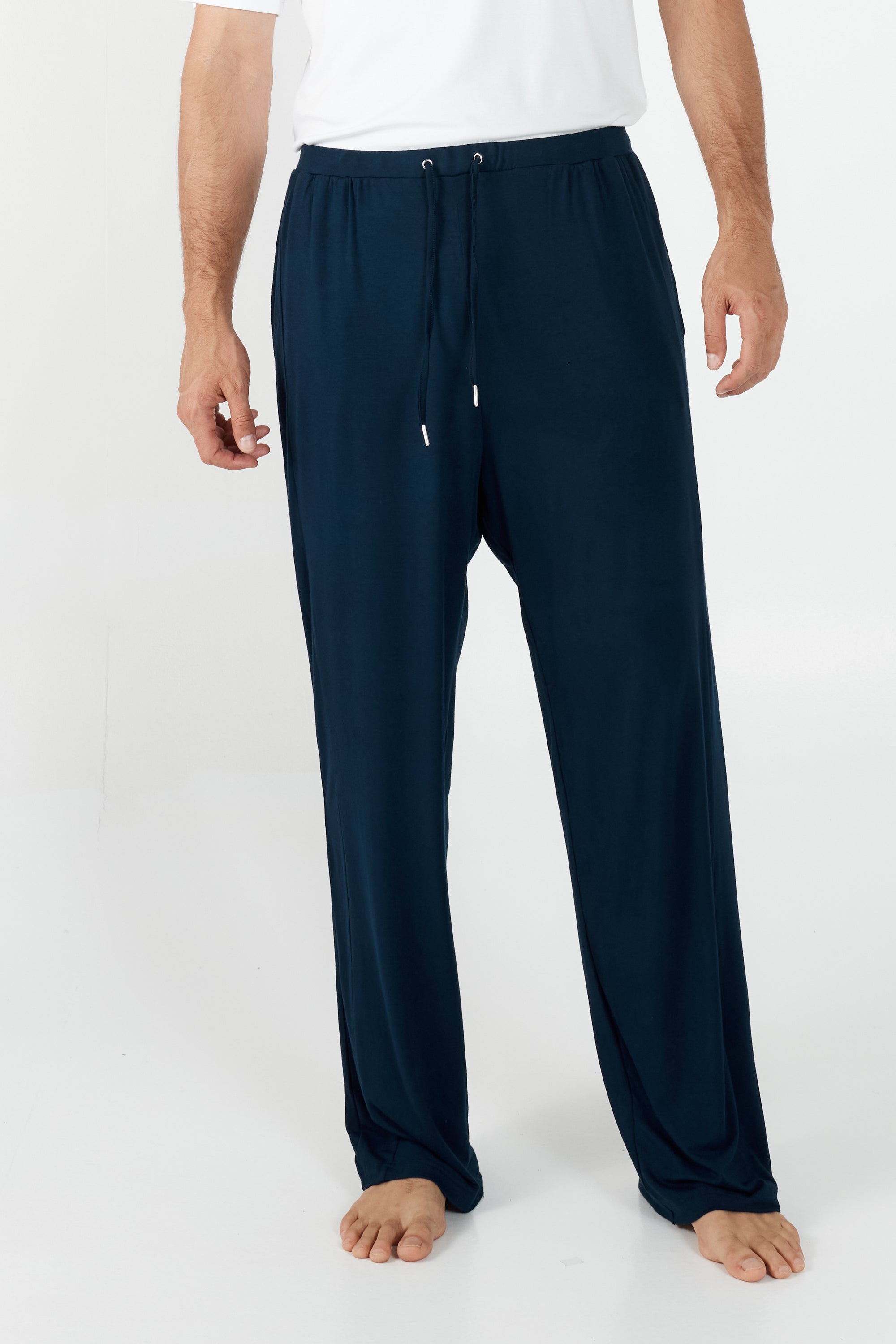 Pantalon long à cordon de serrage - Bleu marine