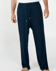 Pantalon long à cordon de serrage - Bleu marine