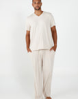Men's Relaxed Fit V-Neck TShirt - Beige