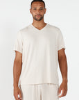Men's Relaxed Fit V-Neck TShirt - Beige