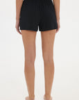 Soft Rib Boyfriend Shorts - Black