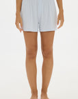Soft Rib Boyfriend Shorts - Pale Azure