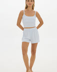 Soft Rib Boyfriend Shorts - Pale Azure