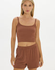 Soft Rib Cropped Cami - Earth