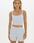 Soft Rib Cropped Cami - Pale Azure