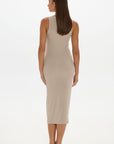 Soft Rib Tank Midi Dress - Taupe