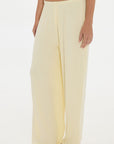 Soft Rib Wide-Leg Pants - Butter