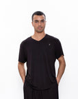 Men's Relaxed Fit V-Neck TShirt - Black