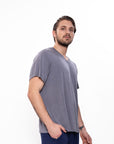 Men's Relaxed Fit V-Neck TShirt - Soft Gray