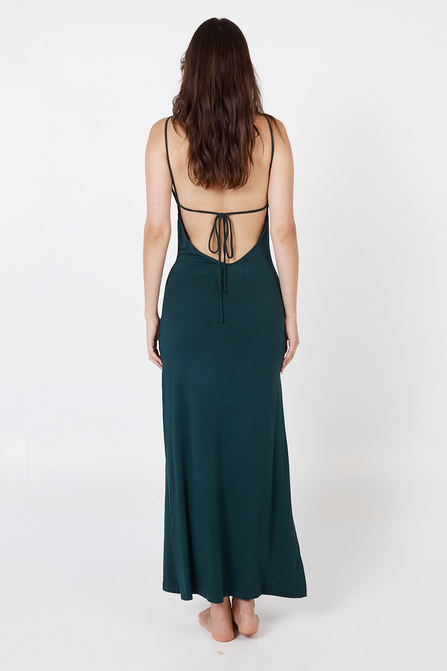 Womens Long Slip Dress Emerald Green AOCO Womens Long Slip Dress Emerald Green AOCO