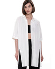 Chemise ouverte - Blanche