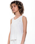 V-Neck Tank Top - White