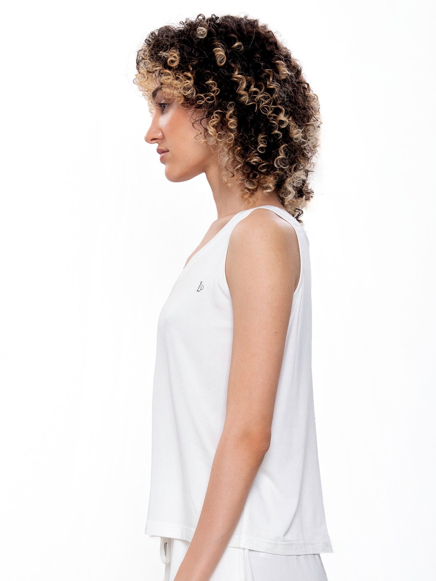 V-Neck Tank Top - White