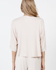 V-Neck Crop Top - Beige