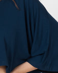 V-Neck Crop Top - Navy