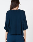 V-Neck Crop Top - Navy