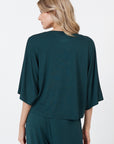V-Neck Crop Top - Emerald Green