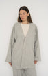 French Terry Cotton Blend Jacket - Grey Marle