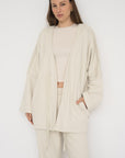 French Terry Cotton Blend Jacket - Bone