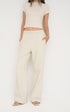 French Terry Wide Leg Pants - Bone