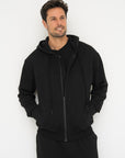 Organic Cotton Zip-Up Hoodie - Black