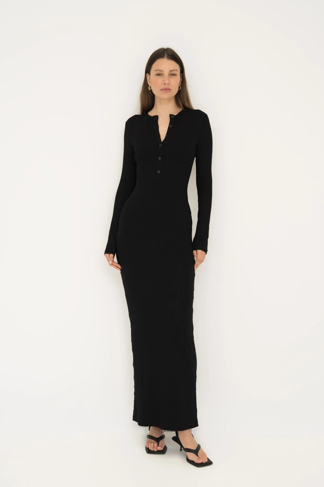 cotton henley maxi dress EMMA