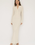 Long Sleeve Henley Maxi Dress