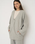 French Terry Cotton Blend Jacket - Grey Marle