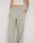 French Terry Wide Leg Pants - Grey Marle
