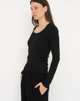 Long Sleeve Fitted Scoop Neck Top