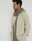 Cashmere Wool Long Cardigan Scarf - Walnut Marle