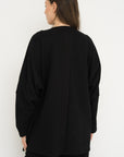 French Terry Cotton Blend Jacket - Black