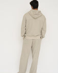 Organic Cotton Straight Leg Sweat Pants - Grey