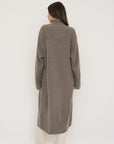 Cashmere Wool Long Cardigan Coat - Walnut Marle